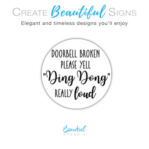 Doorbell Broken Sign Stencil-Pattern-Essential Stencil