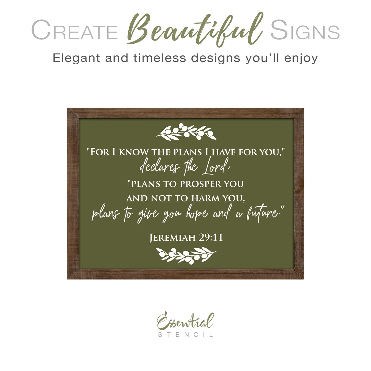 Jeremiah 29:11 Sign Stencil (Horizontal Orientation)-Pattern-Essential Stencil