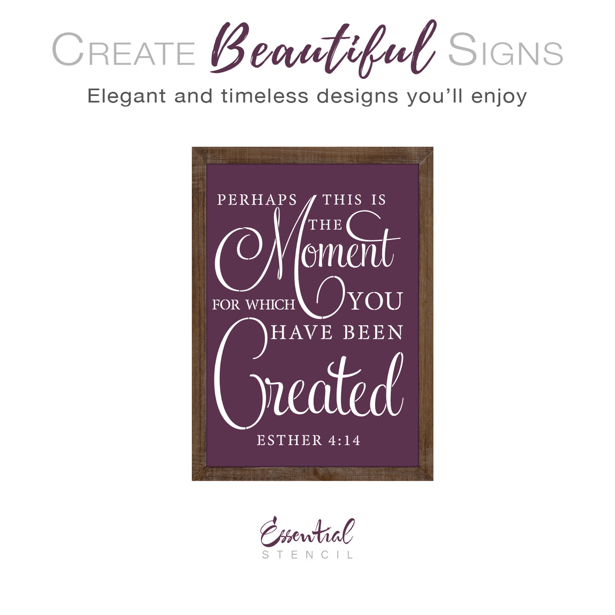 Esther 4:14 Sign Stencil-Stencil-Essential Stencil