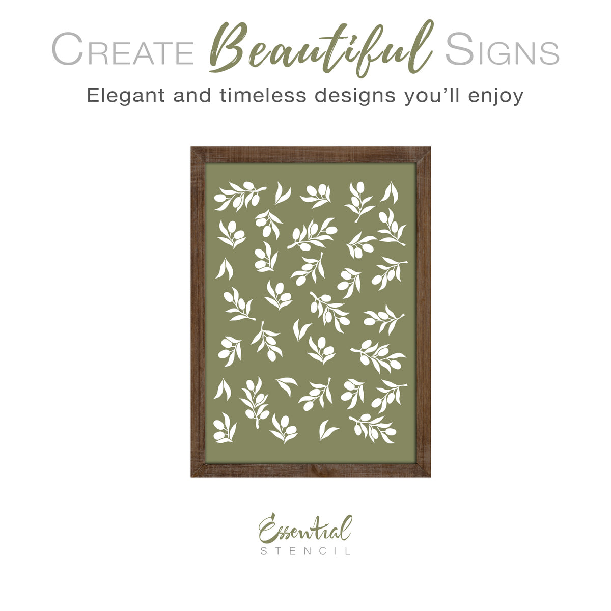 Olive Branch Pattern-Pattern-Essential Stencil