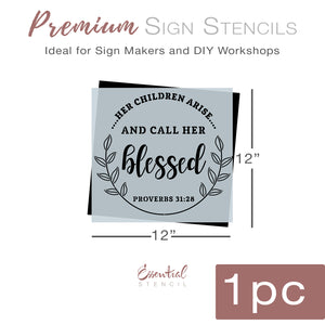 "Call her Blessed" Sign Stencil-Pattern-Essential Stencil