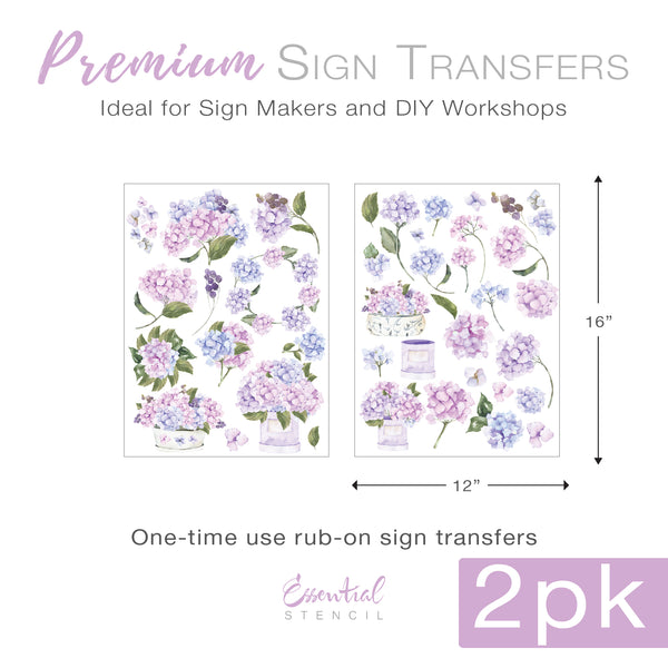 Hydrangea Flower Transfers Essential Stencil