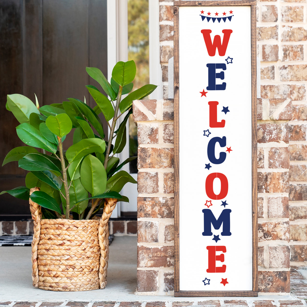 5ft Vertical Patriotic Welcome Stencil-Summer-Essential Stencil