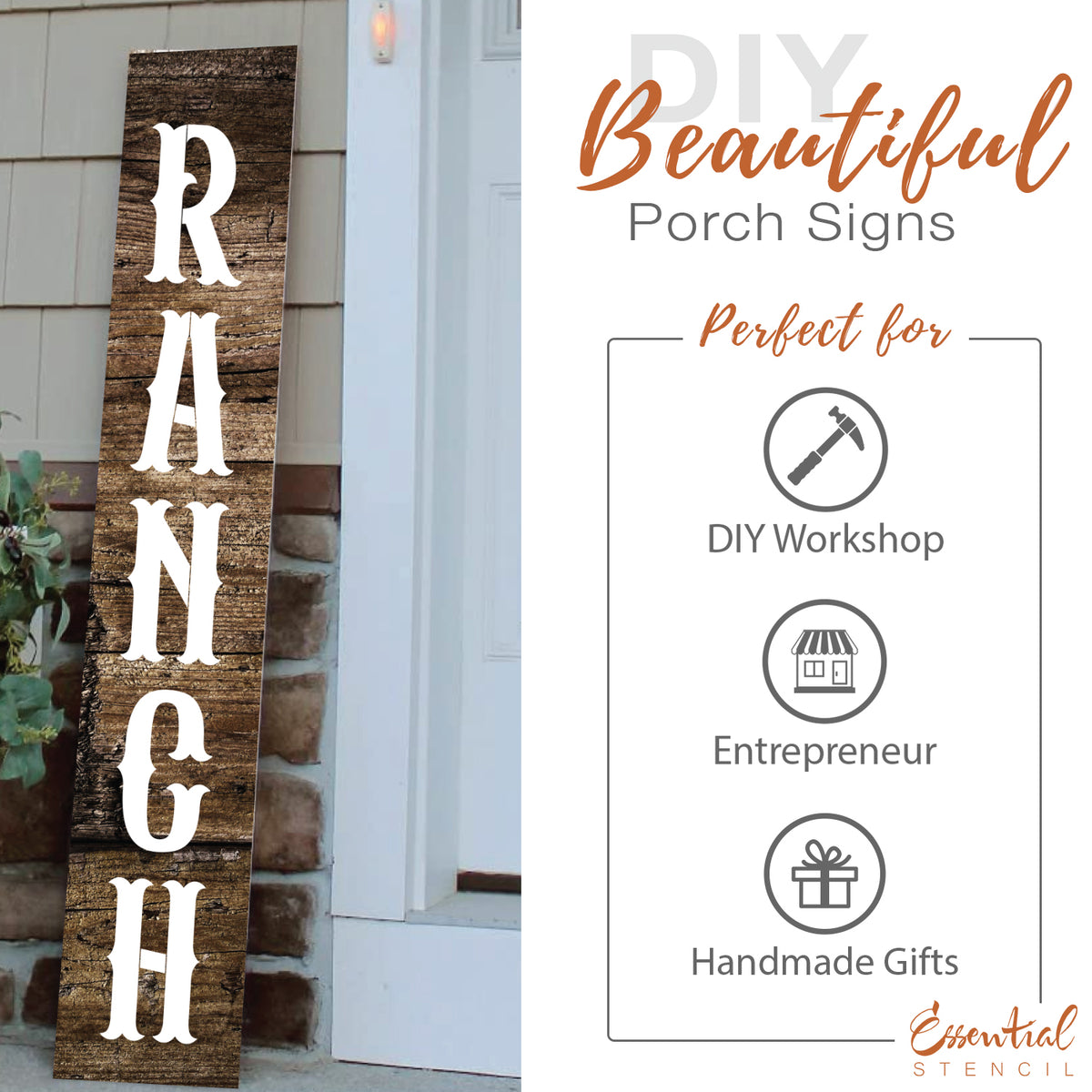 6 inch Western Letter Stencils-Alphabet-Essential Stencil