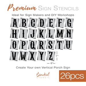 6 inch Western Letter Stencils-Alphabet-Essential Stencil