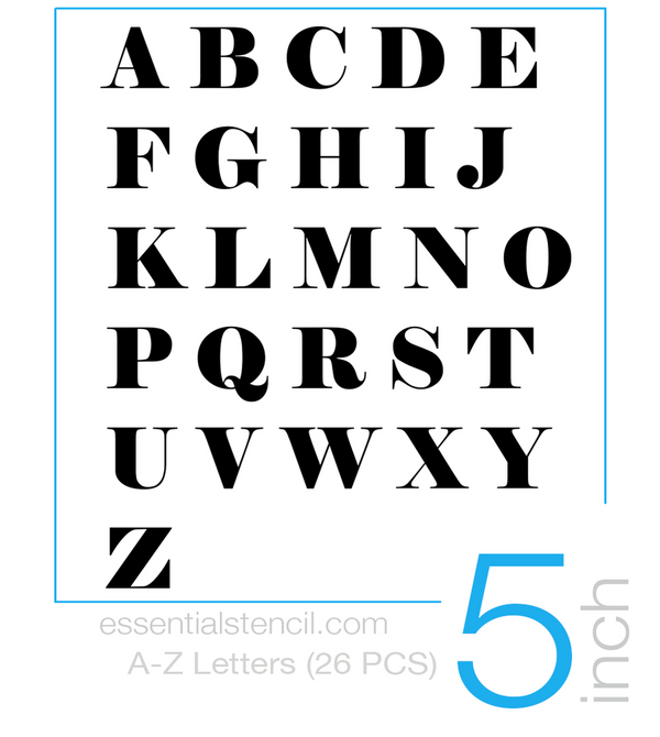 Reusable 5 Varsity Alphabet Letter Stencils