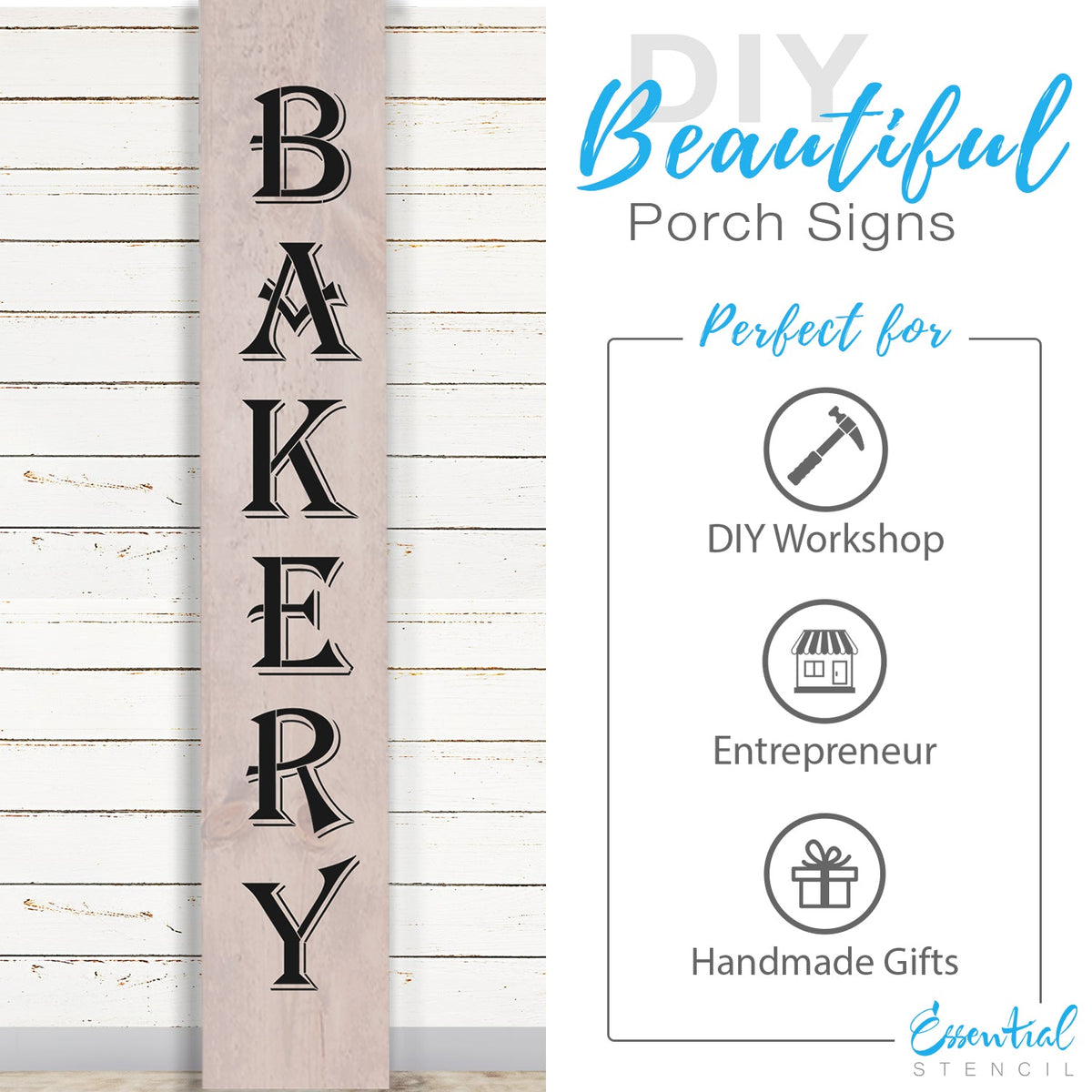 DIY reusable rustic farmhouse five inch Algerian letter set, 5in shadow font alphabet letter set, DIY farmhouse porch sign stencils