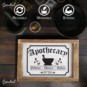 DIY reusable Halloween stencils, Apothecary sign stencil, Double Double toil and trouble fire burn and cauldron bubble sign stencil, Witch sign stencils