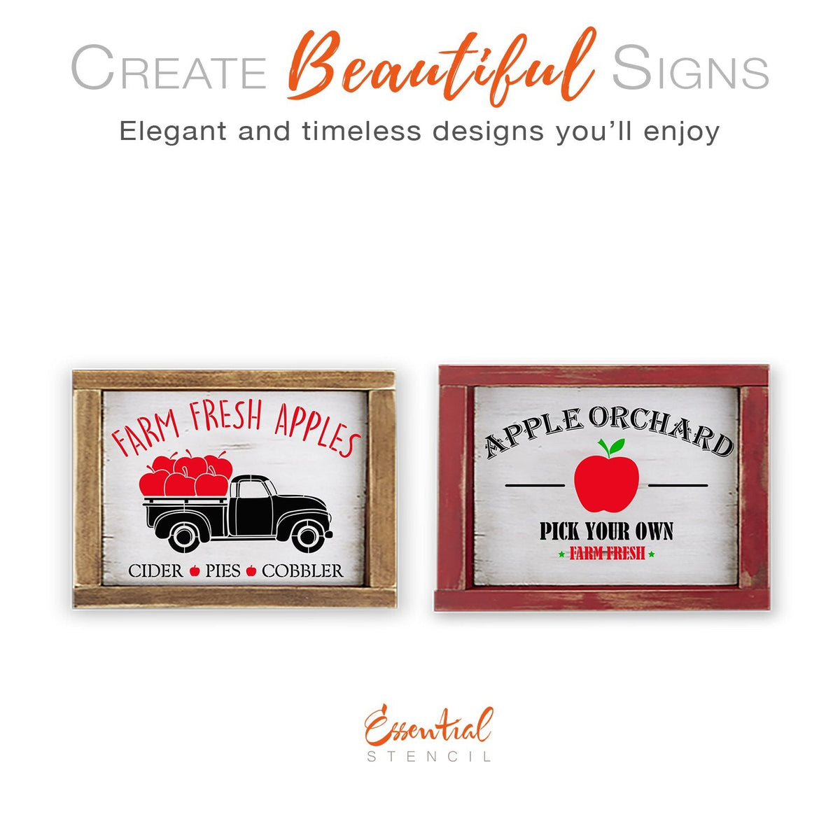 Apple Vintage Truck Stencil Set (2 Pack)-Fall-Essential Stencil