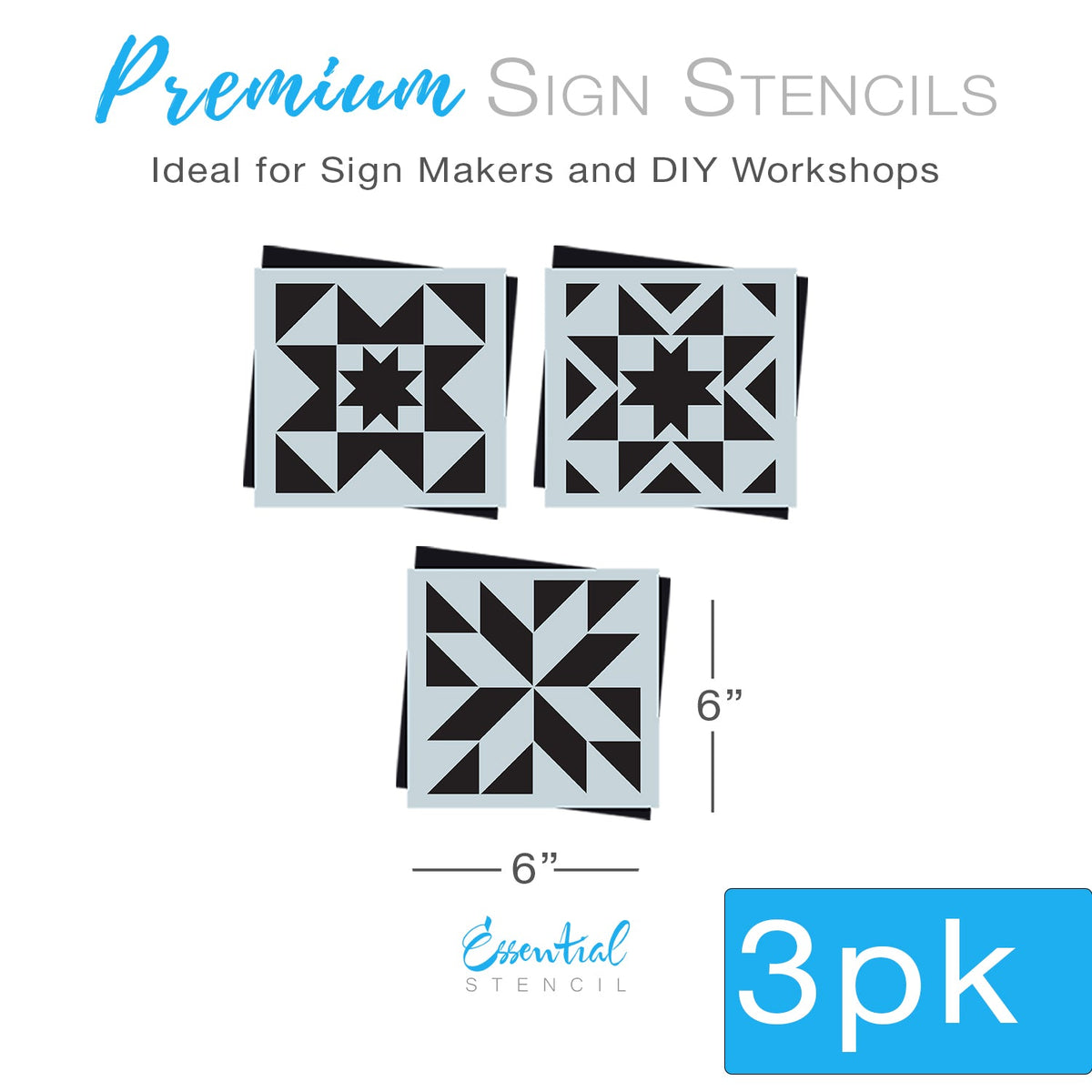 DIY reusable farmhouse barn quilt stencils, geometric home sign stencils, mini rustic home decor sign stencils, diy boho decor, diy country decor, wall art barn quilt stencils