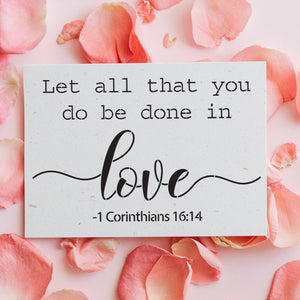 DIY reusable farmhouse sign stencils, diy rustic sign decor stencils, diy Christian home  decor, In a world where you can be anything, be kind sign stencil, let all that you do be done in love -1 Corinthians 16:14 sign stencil, diy scripture home decor stencil