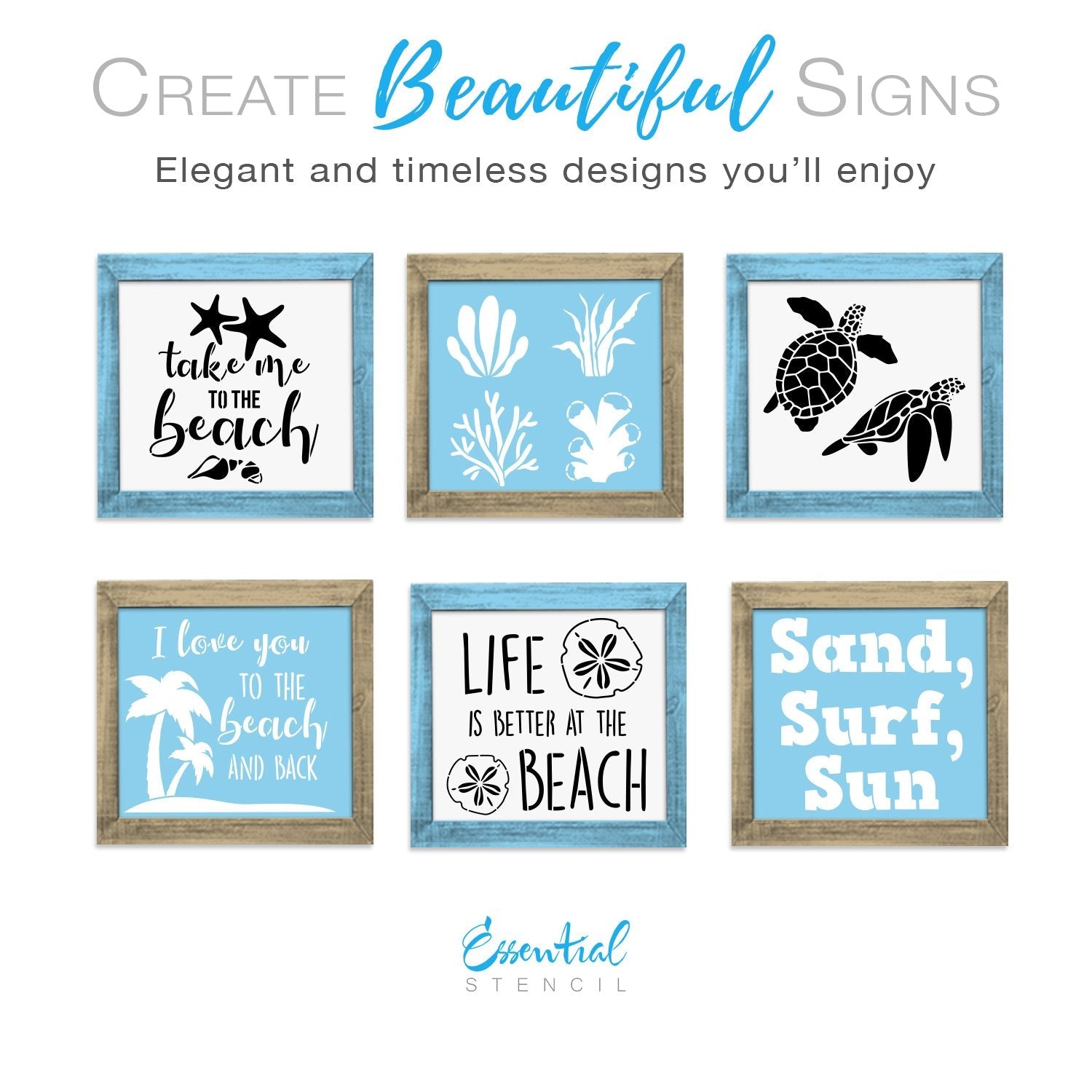 beach-sayings-small-sign-stencil-set-6-pack-essential-stencil for Free Printable Beach Themed Stencils Beach Sayings Small Sign Stencil Set (6 Pack) | Essential Stencil for Free Printable Beach Themed Stencils