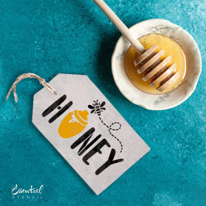 DIY reusable honey bee stencils, Honey pot stencil, honey comb stencil, Bee Happy stencil, reusable mini tag bee happy stencils