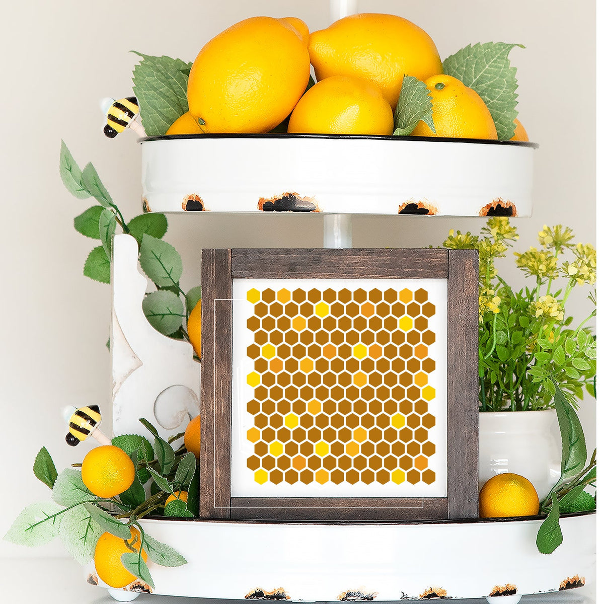 Bee Trellis and Honeycomb Pattern (2 pack)-Spring-Essential Stencil