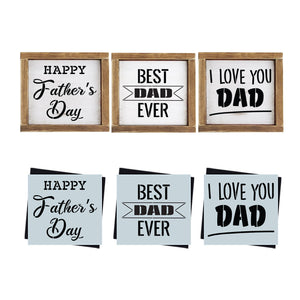 DIY reusable Happy Father's Day mini wood sign stencils, diy fathers day craft ideas , fathers day diy gift ideas, Happy Faher's Day  wood sign stencil, best dad ever sign stencil, i love you dad sign stencil