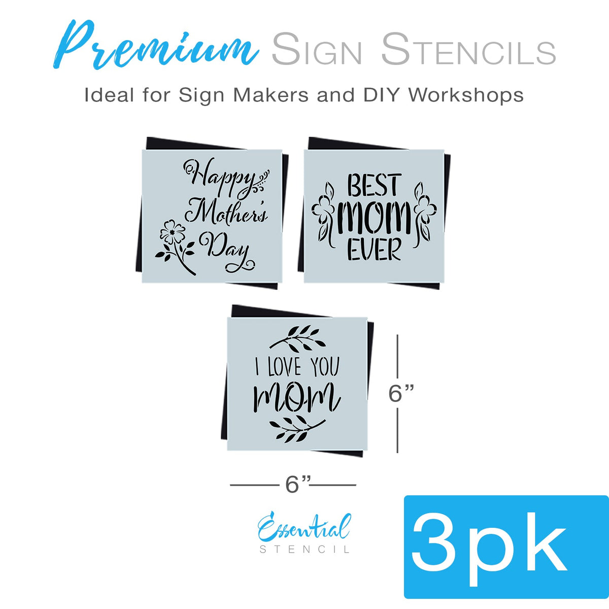 DIY reusable Mother's Day sign stencils, Mothers day crafts, Happy Mother's Day mini sign stencil with flower, I love you mom mini wood sign stencil, Best mom ever mini wood sign stencil, diy mothers day gift ideas