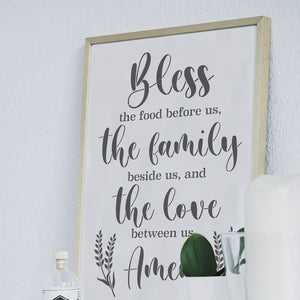 DIY reusable farmhouse scripture stencils, Bless the food before us sign stencil, bless the food before us, the family beside us, and the love between us amen diy home decor sign stencil, kitchen signs, diy kitchen decor, they broke bread in their homes and ate together with glad and sincere hearts acts 2:46 kitchen sign stencil, christian home signs stencils
