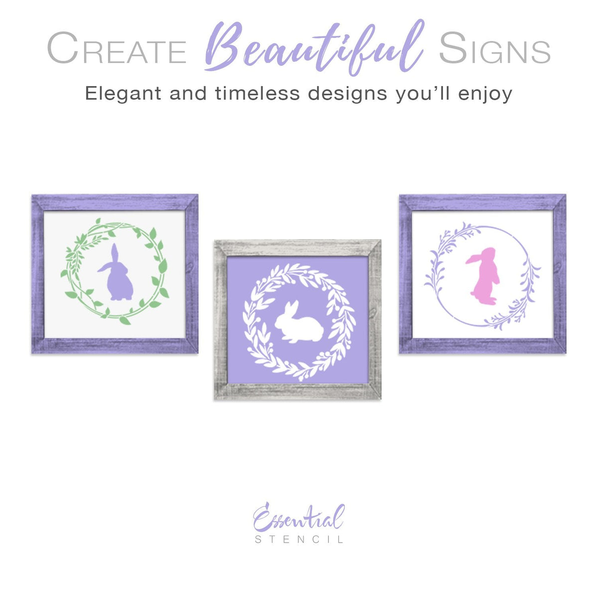 reusable Easter bunny wreath stencils diy farmhouse signs