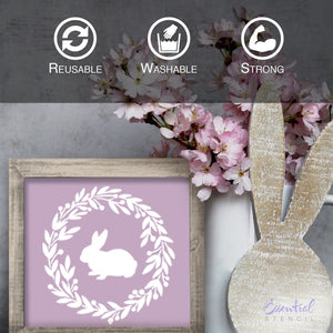 reusable Easter bunny wreath stencils diy farmhouse signs
