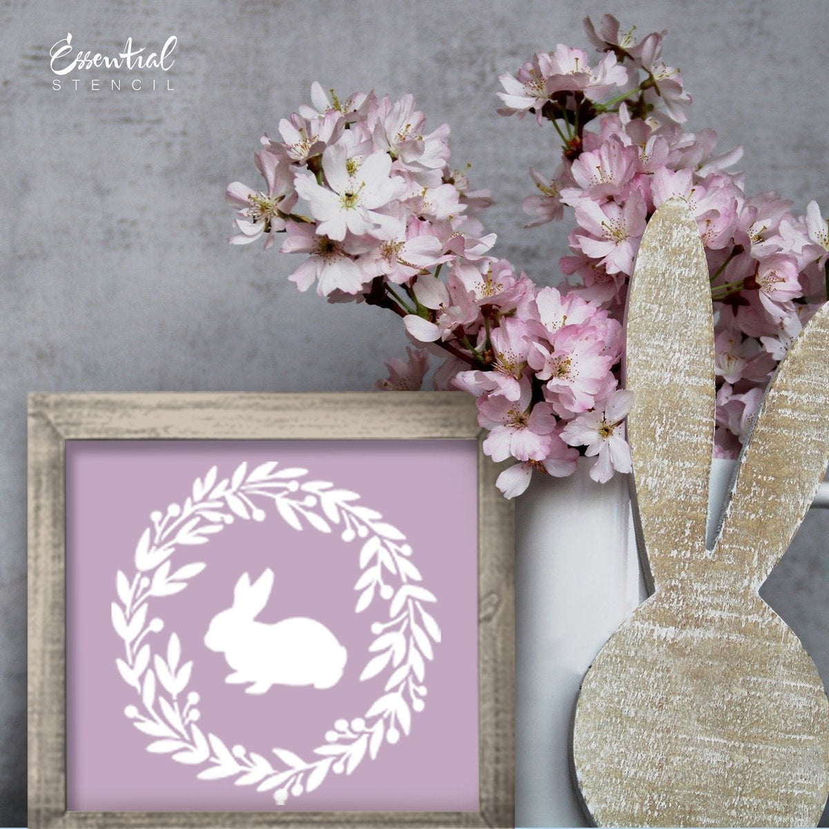 reusable Easter bunny wreath stencils diy farmhouse signs