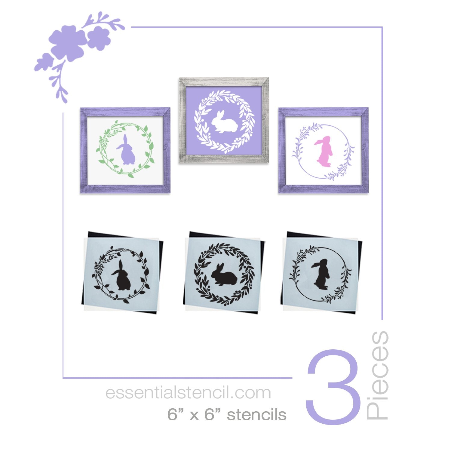 reusable Easter bunny wreath stencils diy farmhouse signs