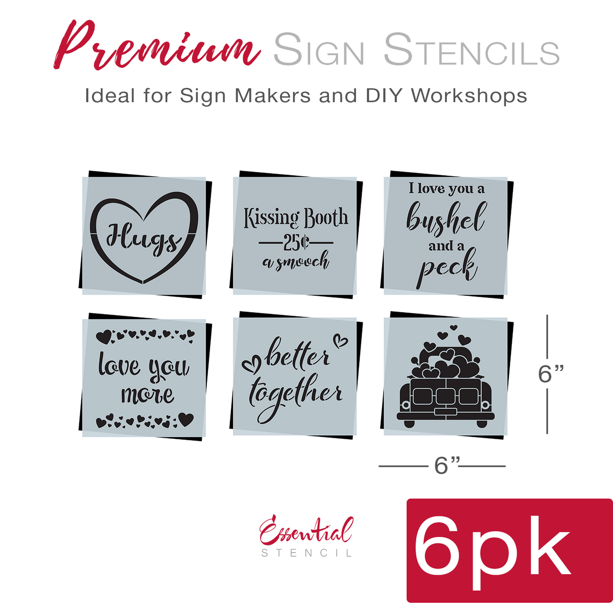 DIY Valentines day mini wood sign stencils, tiered tray valentines day sign stencils, Valentines day vintage truck with hearts, I love you a bushel and a peck, kissing booth 25¢ a smooch, love you more wood sign stencil, better together wood sign stencil