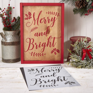 Merry and Bright reusable stencil