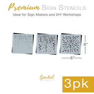 Confetti Mini Sign Stencils (3 Pack)-New Year-Essential Stencil