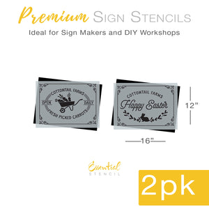 diy reusable vintage easter wood sign stencils, cottontail farms open daily fresh picked carrots wood sign stencils, cottontail farms happy easter vintage wood sign stencil, rustic farmhouse easter diy home decor