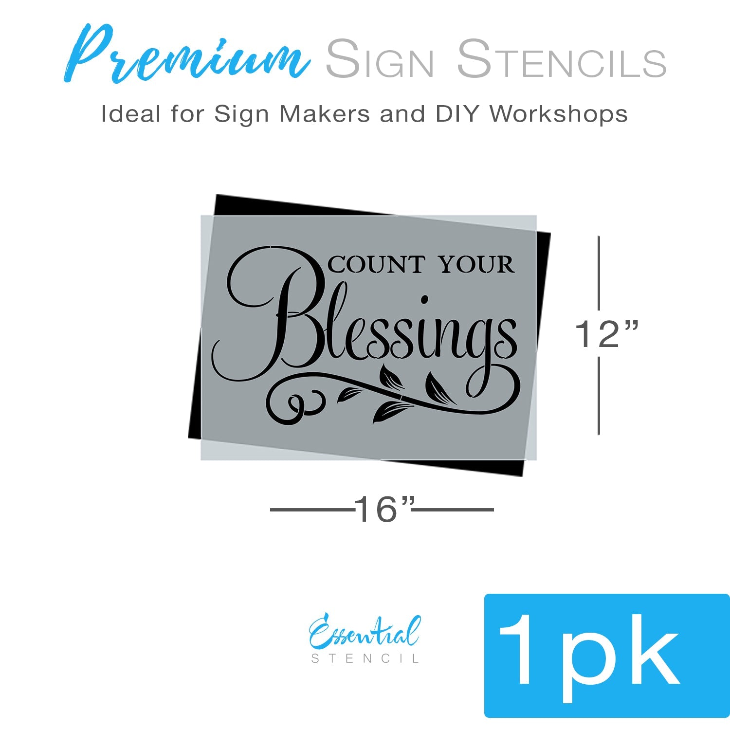 Reusable "Count Your Blessings" Stencil Set (1 Pack) Essential Stencil