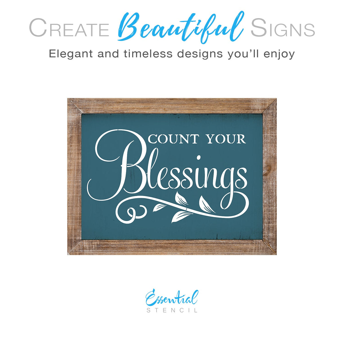 Count Your Blessings Sign Stencil-Scripture-Essential Stencil