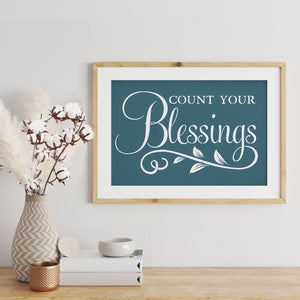 Count Your Blessings Sign Stencil-Scripture-Essential Stencil