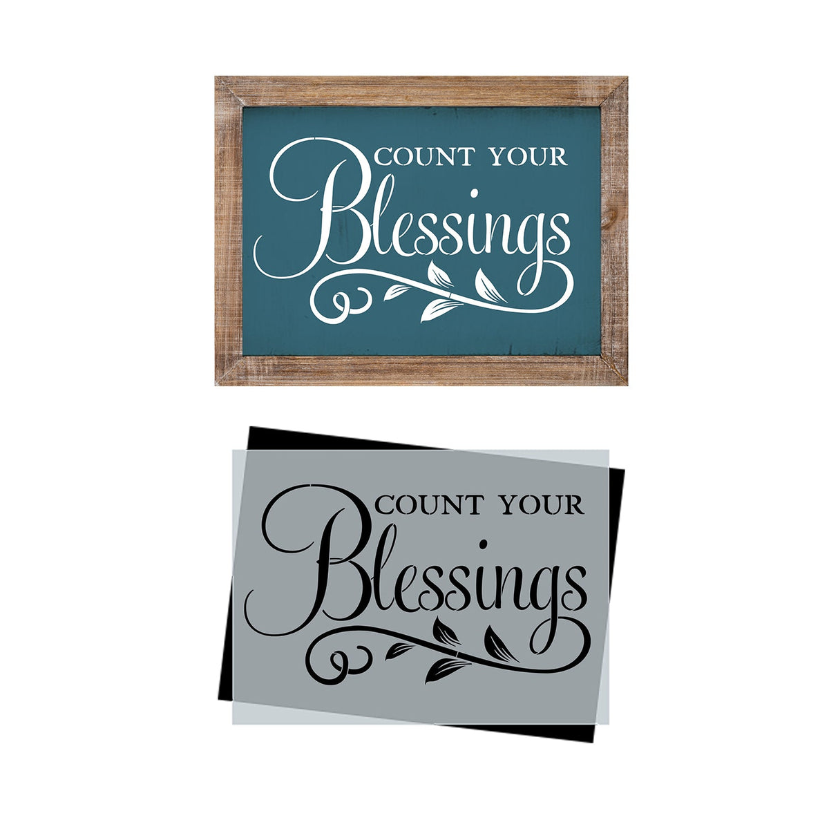 Count Your Blessings Sign Stencil-Scripture-Essential Stencil
