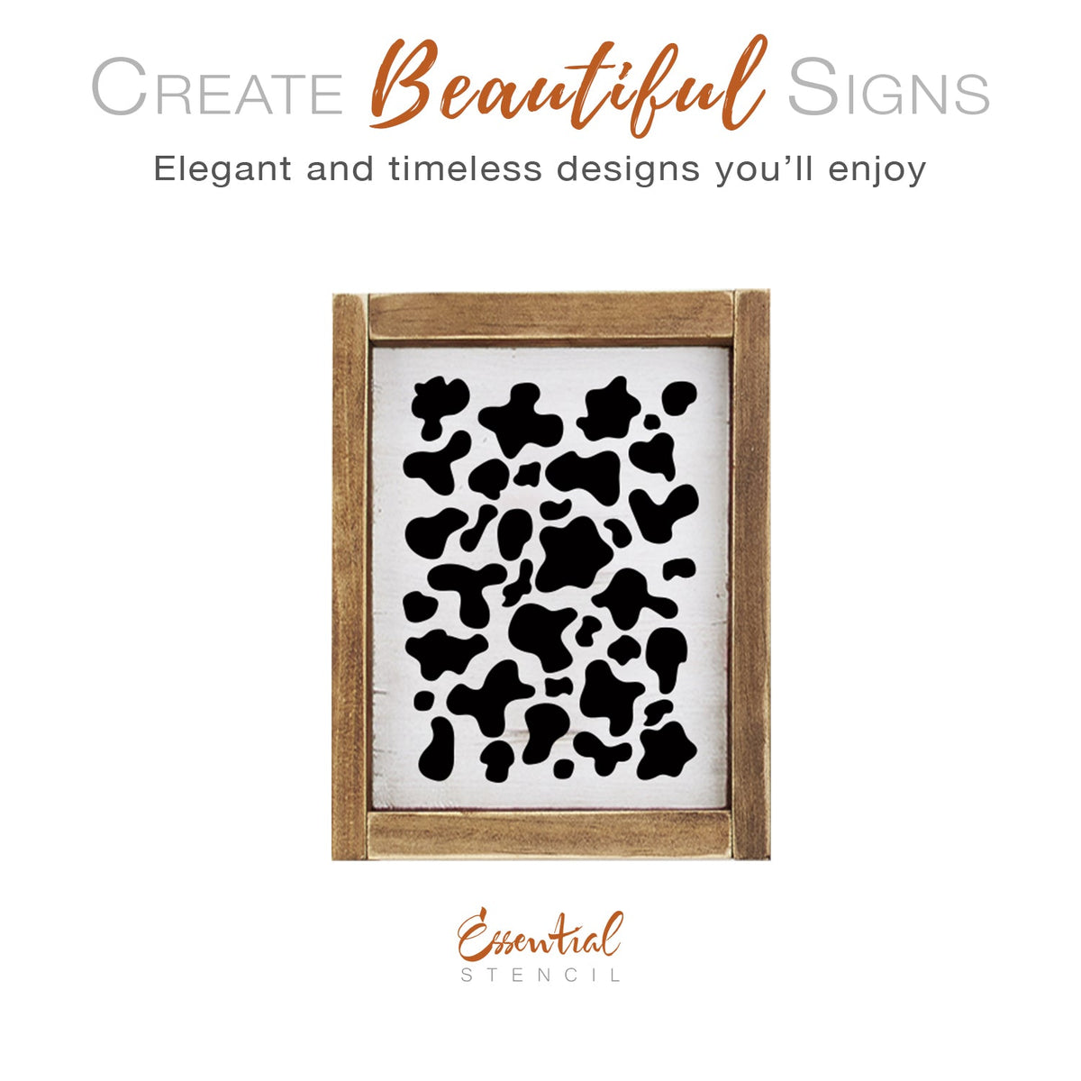 DIY reusable cow print pattern stencil, cow print pattern cut out, repeat cow spot stencil, country, rustic framhouse wood signs, farm wood sign stencils, farmhouse patterns, country patterns, farm life sign pattern