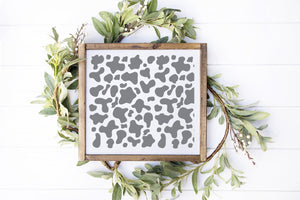 DIY reusable cow print pattern stencil, cow print pattern cut out, repeat cow spot stencil, country, rustic framhouse wood signs, farm wood sign stencils, farmhouse patterns, country patterns, farm life sign pattern