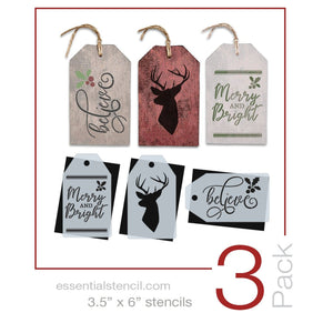 Deer Mini Tag Stencil Set (3 Pack)-Christmas-Essential Stencil