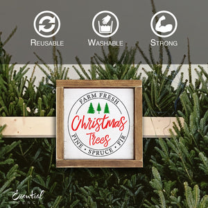 DIY reusable farmhouse Christmas stencils, DIY farm fresh Christmas trees pine spruce fir sign stencil, I'm dreaming of a farmhouse Christmas sign stencil, Vintage Christmas truck with snowy Christmas tree sign stencil, Vintage Christmas Truck template, diy christmas home decor