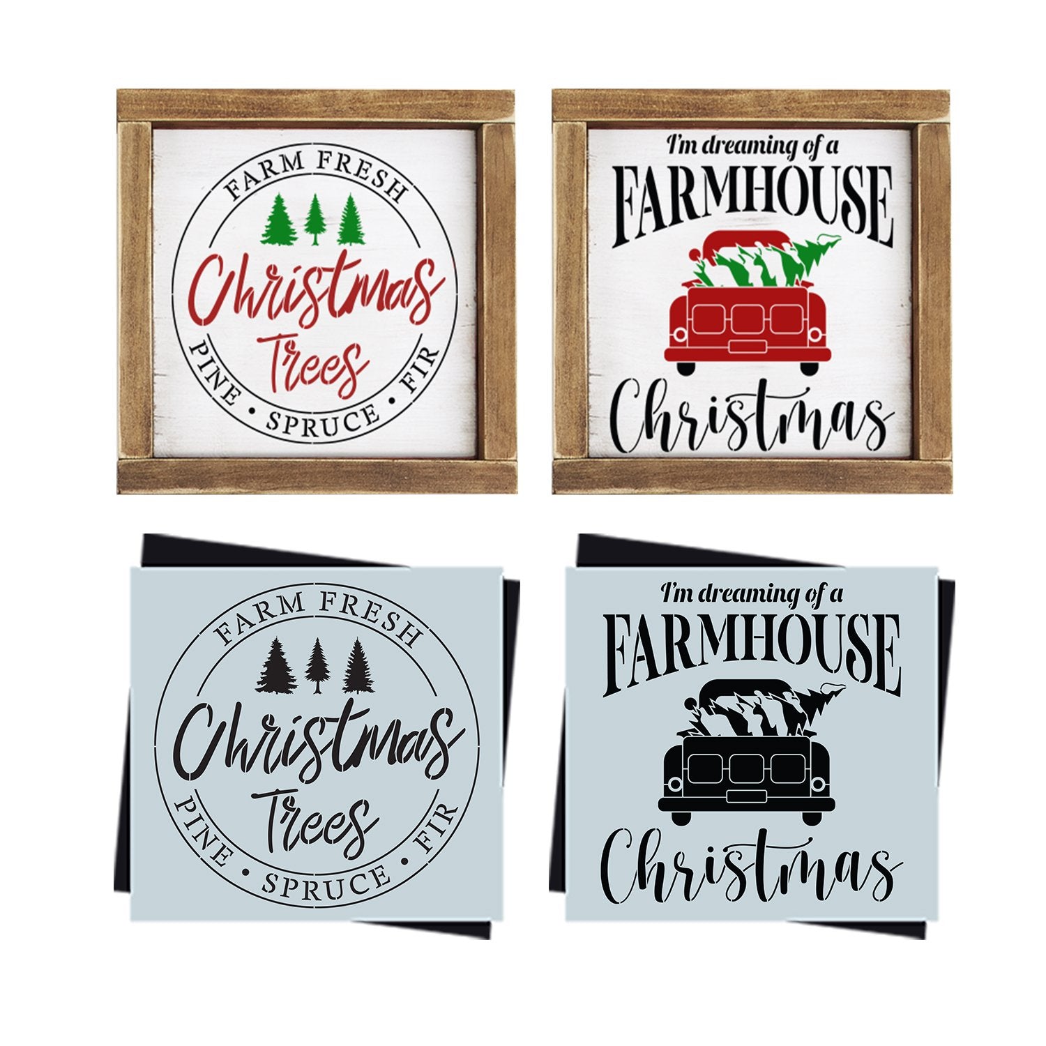 reusable-stencils-dreaming-of-a-farmhouse-christmas-2-pack-christmas-collection-essential-stencil for Free Printable Farmhouse Christmas Signs Reusable Stencils | Dreaming of a Farmhouse Christmas 2 Pack) | Christmas Collection - Essential Stencil for Free Printable Farmhouse Christmas Signs