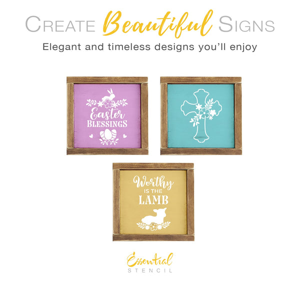 Easter Blessings Mini Sign Stencils ( 3 Pack )