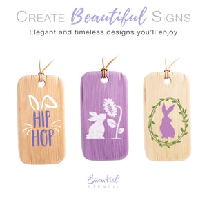 Reusable Easter Bunny Mini Tag Stencils Set (Spring Collection) Hip hop, bunny with sunflower, wreath bunny stencils