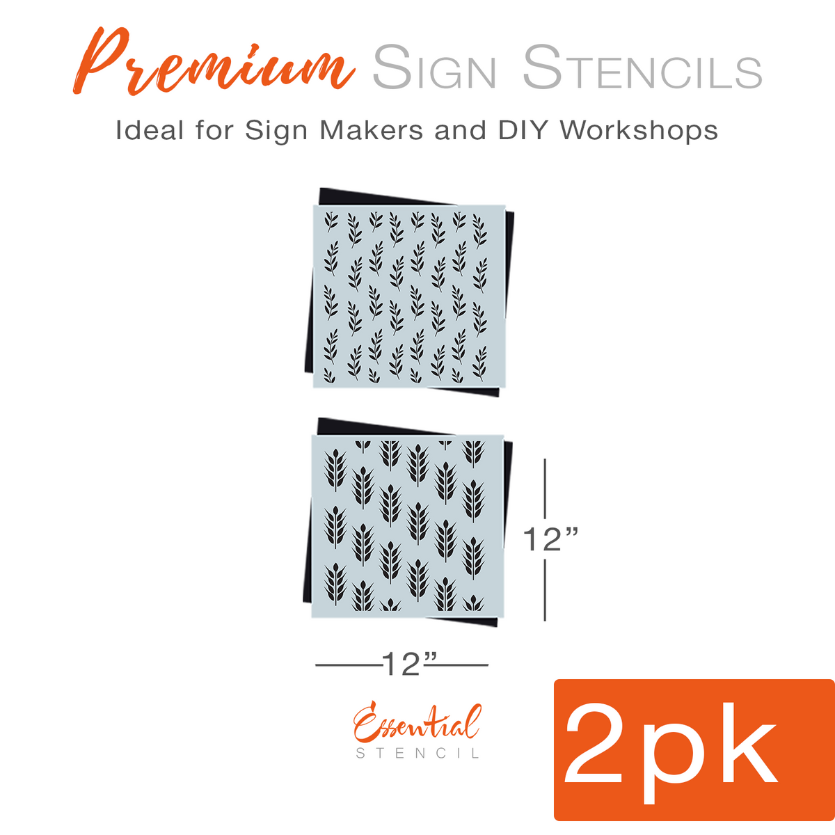 DIY reusable wheat pattern stencil, botanical stencil, leaf pattern stencil for painting wood signs, pattern for painting backgrounds on wood signs, fall pattern stencils for wood signs, diy minimalist fall decor