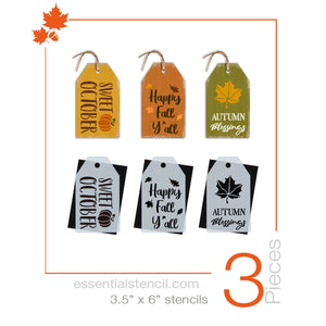 mini stencils for autumn with leaves