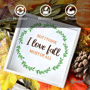 but I think i love fall most of all message stencil