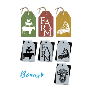 Farm Mini Tag Stencil Set (3 Pack) + Bonus Set-Farm-Essential Stencil