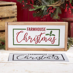 Reusable Christmas Sign Stencils for painting wood signs | DIY Farmhouse Christmas Decor | Farm Fresh Christmas Trees, Sleigh Rides and Hot Cocoa Stencils