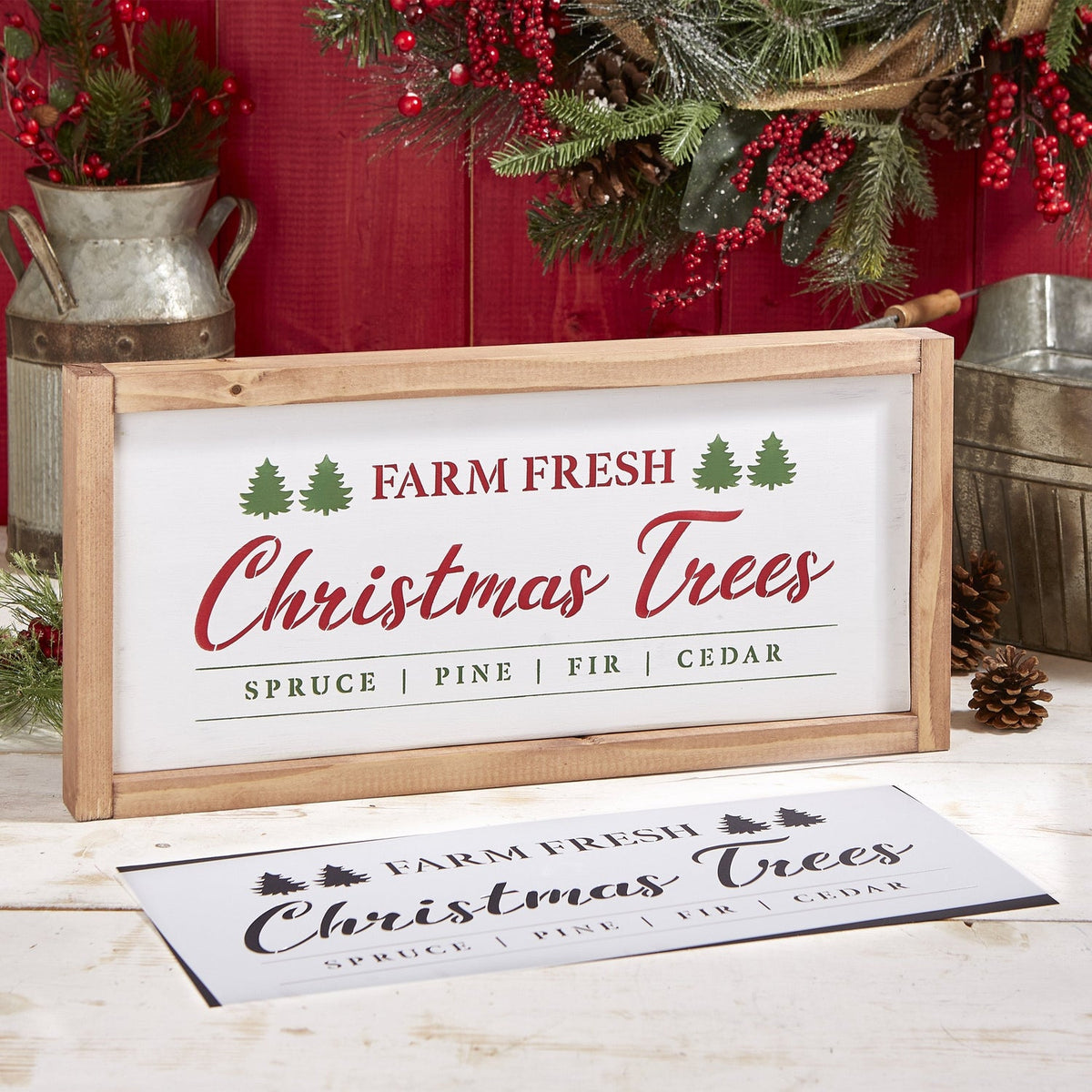 Reusable Christmas Sign Stencils for painting wood signs | DIY Farmhouse Christmas Decor | Farm Fresh Christmas Trees, Sleigh Rides and Hot Cocoa Stencils