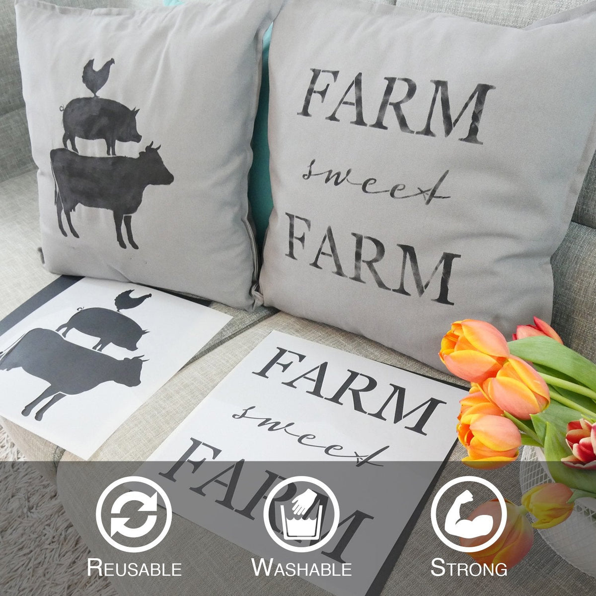 Farmhouse Sign Reusable Stencil Set