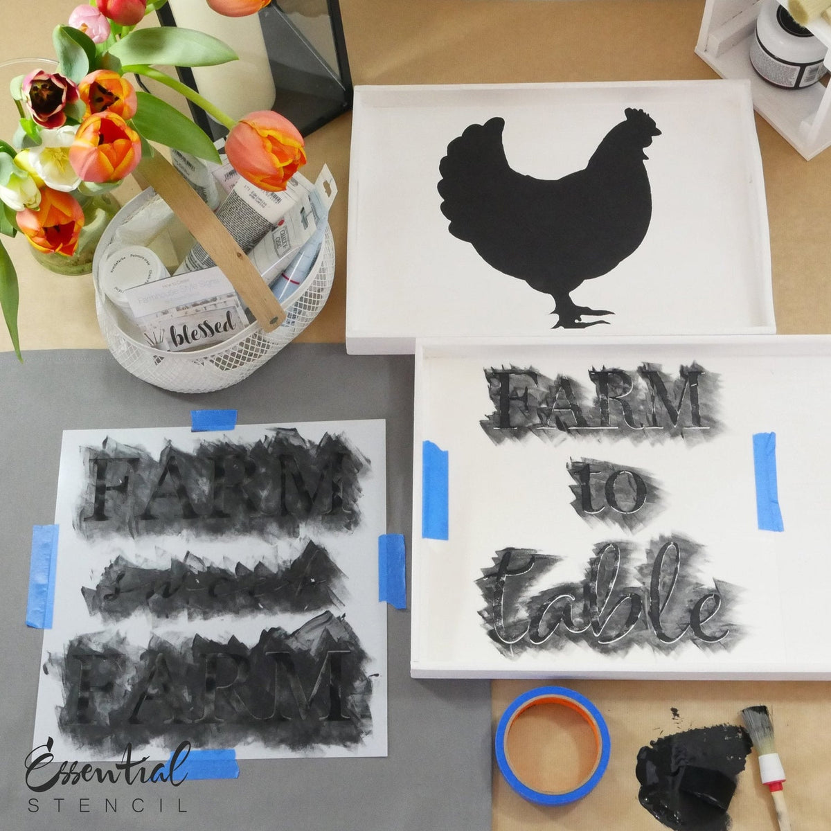 Farmhouse Sign Reusable Stencil Set