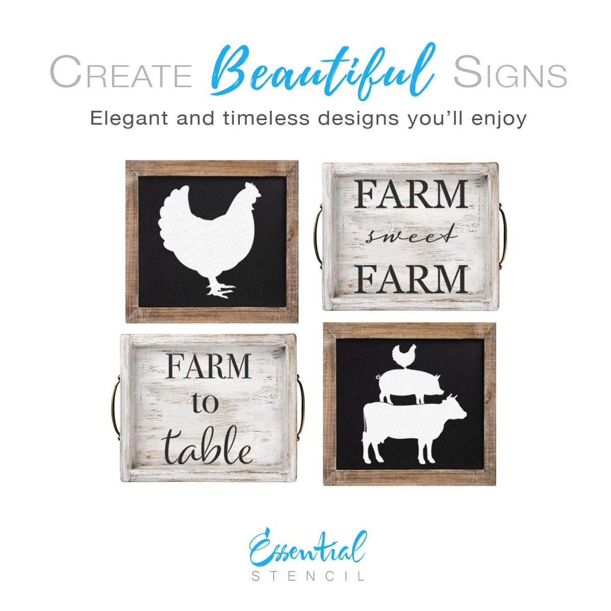 Farmhouse Sign Reusable Stencil Set