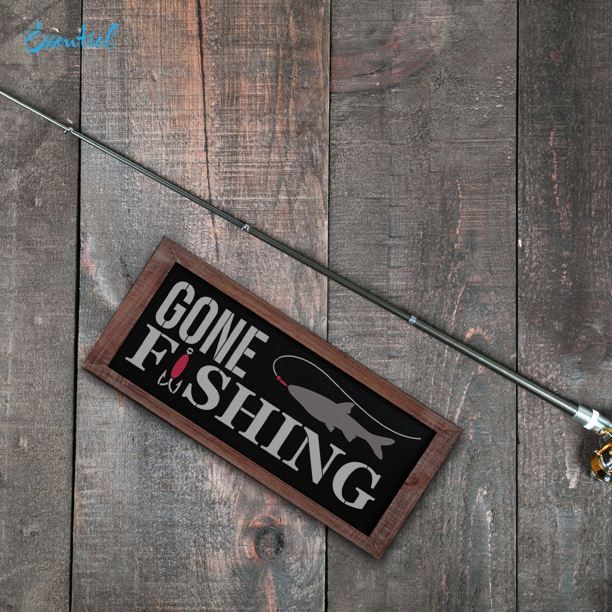 DIY reusable fishing sign stencils, gone fishing sign stencil, keeping it reel sign stencil, bait and tackle sign stencils, worms minnows lures sign stencil